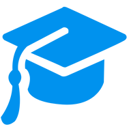 Blue university graduation cap for students.